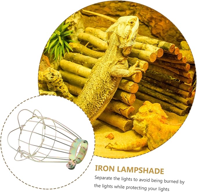 BESPORTBLE 5pcs Box Reptile Lampshade Shell Heat Lamp Shade Clamp Scalding Mesh Cover Easy Install Pet-friendly