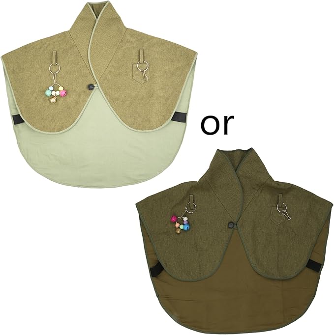 Parrots Anti-Scratch Shoulder Protector for Bird Anklet&Toy Cockatiels Finches Multi-Functional Pet Shoulder Pad Diaper Shoulder Cover for Birds for Poop, Green-Normal