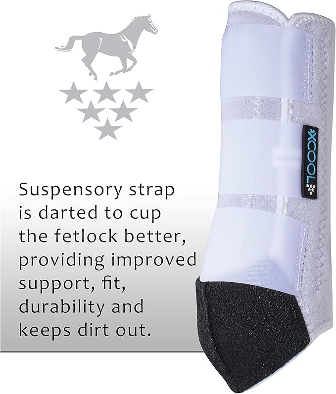 Professional's Choice 2XCOOL Sports Medicine Horse Boots | Protective & Breathable Design for Ultimate Comfort, Durability & Cooling in Active Horses | 2 Pack Small White