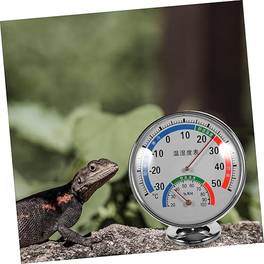 Reptile Terrarium Thermohygrometer Dial Temp Humidity Gauge for Tanks Easy to Read Space-Saving
