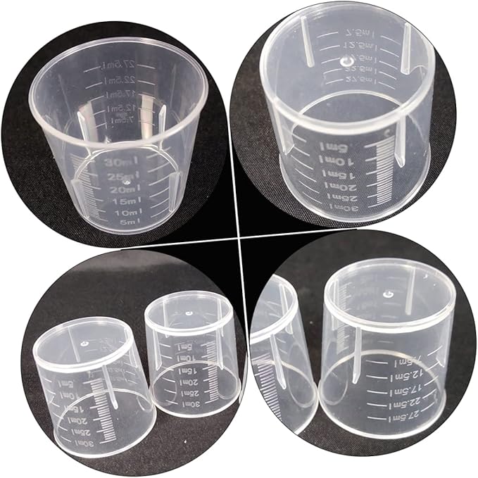 100Pcs Reusable Measuring Cups for Reptiles Durable Feeding Cups for Lizards Geckos Snakes Easy to Clean Stylish Storage