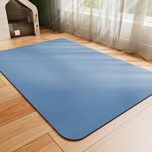 HotLive Dog Food Mat - Absorbent Cat Mat for Food and Water, No Stains Pet Feeding Bowl Mat, Easy to Clean Pet Placemats, Quick Dry Dog Water Dispenser Mat for Messy Drinkers | Blue 16"x 24"