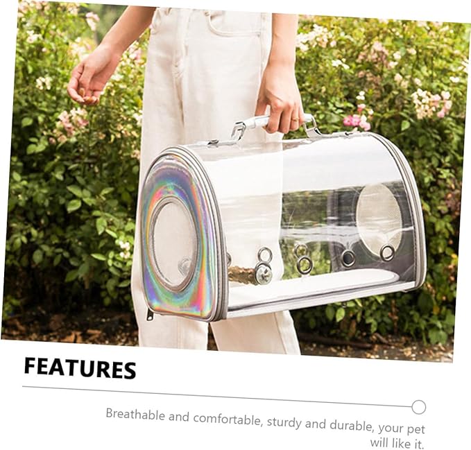 Transparent Parrot Carrier Bag Detachable Rack Lightweight and Convenient Travel Pouch for Birds for Outdoor Adventures and Easy Monitoring of Pets