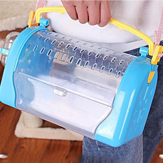 YYDS Plastic Bird Travel Carrier Clear View and Portable Bird Parrot Cage Small and Lightweight Bird Cage for Cockatiels Green Cheek Finch (Size : 25 * 13 * 17cm)