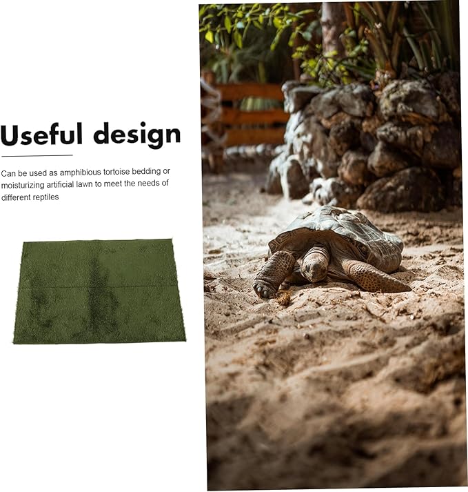Reptile Carpet Liner for Tortoises and Lizards Reusable Decorative Mat for Terrariums Non-Adhesive Substrate for Reptile Cages Easy to Clean Moisture Retaining Bedding
