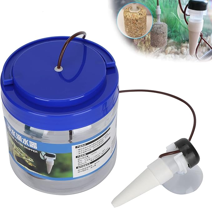 Reptile Dripper Kit with Filtered Drip Head, Easy Control Dripping for Geckos, Lizards. 1300ML Bottle for Quick or Slow Dripping, Humidification Mat or Soil