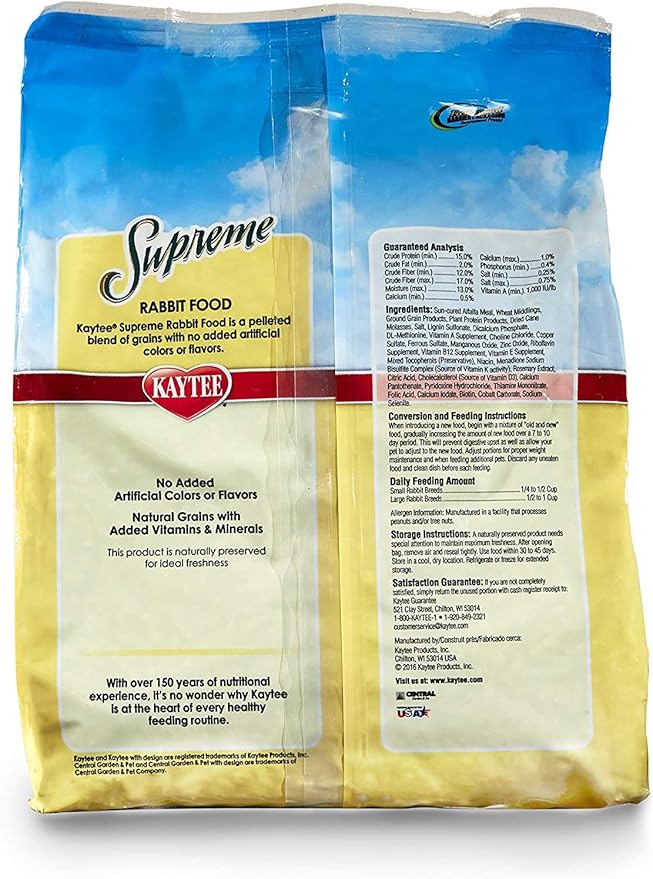 Kaytee Supreme Daily Blend Pet Food [Set of 2] Size: 5 Pound, Pet Type: Rabbit