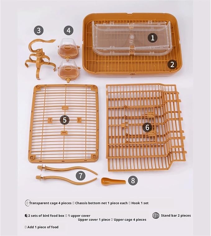 Bird Cage Bird Aviary Plastic Tall Tiel Cage Parrot Cage Flight Birdcag Bird Carrier Travel Carrier Cage with Handle Easy to Use