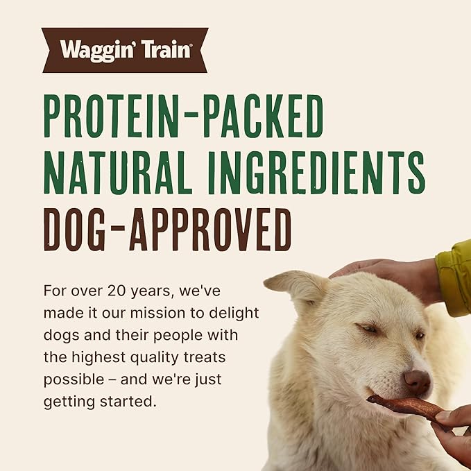 Waggin' Train Duck Jerky Dog Treats for Dogs with Sensitive Stomachs, Made with 100% Real Duck Breasts, Three All-Natural Ingredients, High Protein Dog Treat, Easily Digestible for Dogs, 36 oz. Pouch