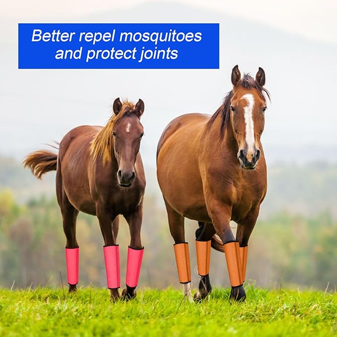 Set of 12 Mesh Fly Boots for Horse Breathable Mesh Horse Boots Protective Horse Leg Loose Wraps Horse Leggings for Preventing Flies and Mosquitoes Bites