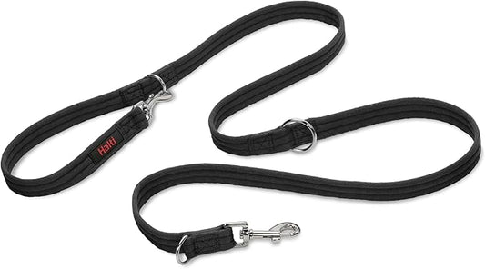 Halti Training Leash - Multifunctional Double-Ended Dog Leash, Ideal for Anti-Pulling Dog Training. Lightweight, Soft & Durable. Suitable for Puppies and Small Dogs (Size Small, Black, 2m)