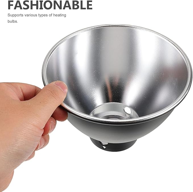Happyyami Reptile Heat Lamp Dome Shade 5.5 Inch Reflective Heat-Resistant Terrarium Lamp Cover for Reptile Habitat Lighting and Pet Enclosure