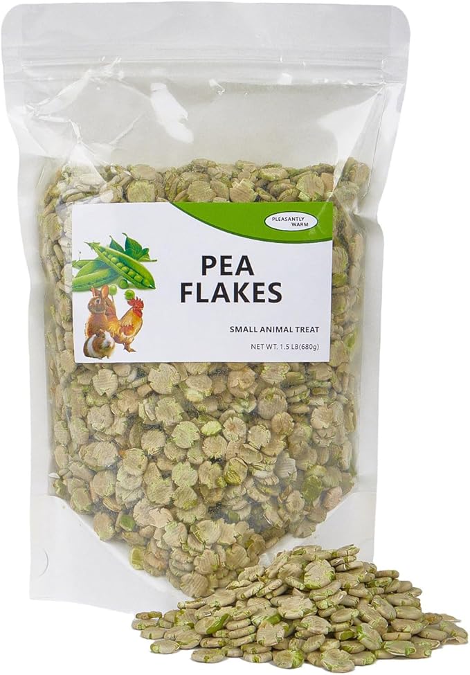 Pea Flakes for Guinea Pigs - Pet Treats, Suitable for Chinchillas, Rabbits, and Small herbivorous Animals(1.5 lb (Pack of 1))