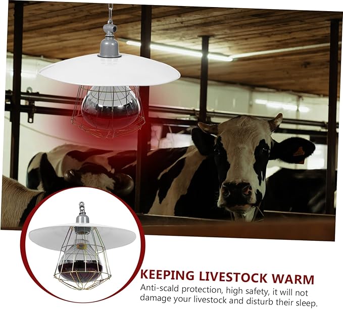 Hemoton Convenient Heating Lamp for Livestock and Reptiles High-Temperature Resistant Easy to Use Ceramic Light with Protective Net Structure for Chickens Ducks Dogs and More