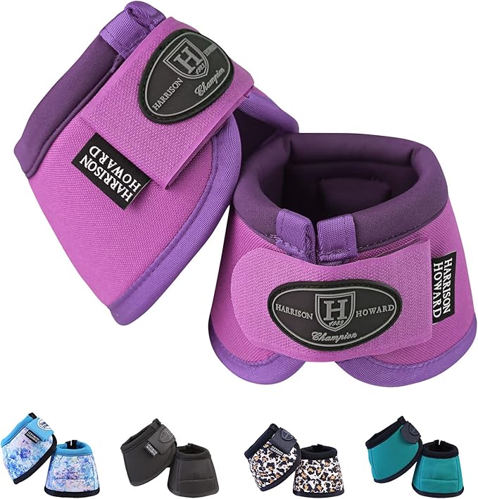 Harrison Howard Horse Bell Boots Overreach Bell Boots No-Turn Bell Boots for Horse-Durable Protective Hoof Boot