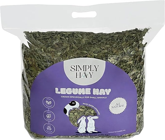 Legume Hay – Premium Perennial Peanut Hay for Rabbits & Small Pets – Sweet, Appetizing Flavor, Nutrient-Rich, All-Natural, Hand-Packed on Family Farms (60 Ounces)
