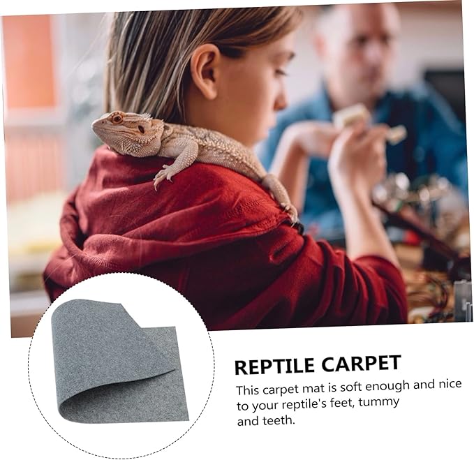 Happyyami Beard Dragon Lizard Carpet Reptile Terrarium Mat Durable Substrate Liner for Pet Cage Soft Water Resistant Bedding for Tortoise Snakes Lizards