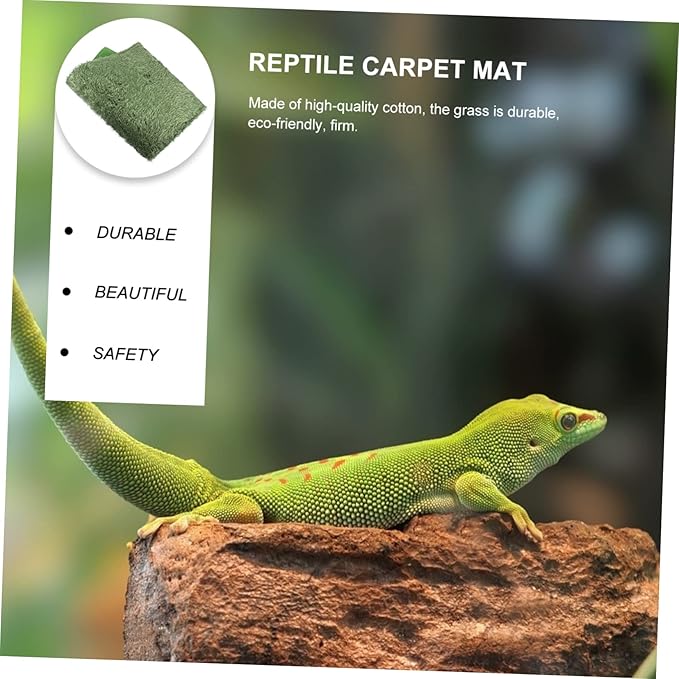 Abaodam 2pcs Reptile Decor Lizard Carpet Moss Reptile Mat Snake Tank Liner Washable Reusable