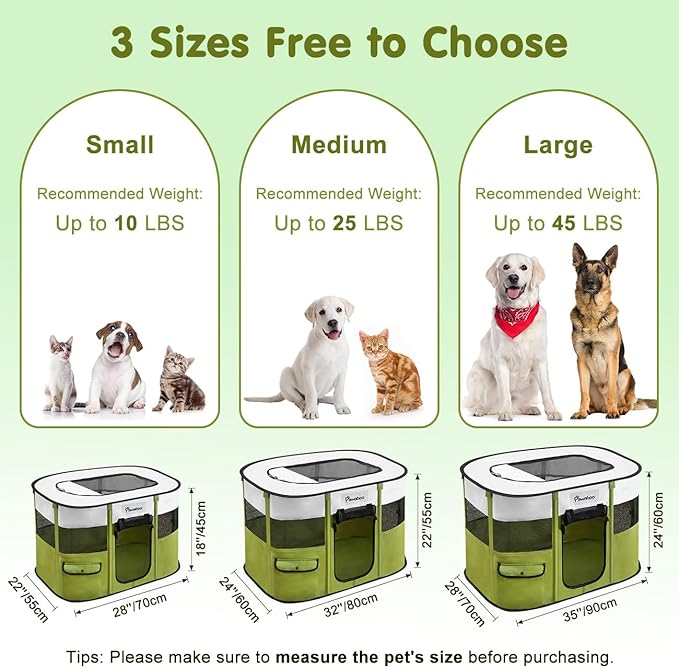 Dog Playpen, Portable Pet Playpen Cat PlayPens, 600D Oxford Dog Kennel Tent Crate, Waterproof&Breathable, Indoor Outdoor Travel Camping Use for Medium/Large Breed with Carrying Case+Folding Bowl(L)