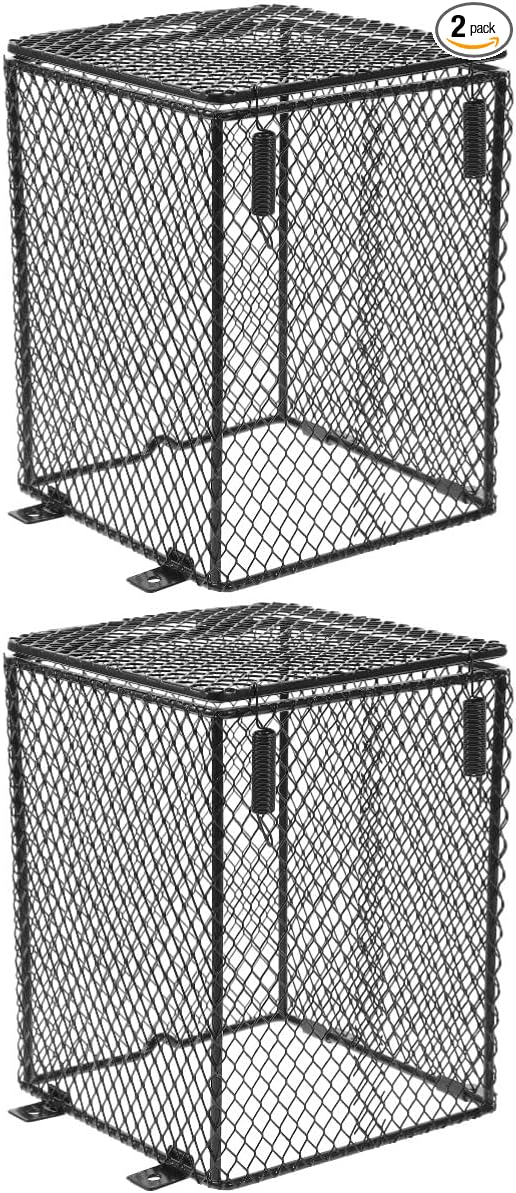 HANABASS 2pcs Reptile Heat Lamp Mesh Cover for Crawler Living Tank Scald Prevention Design Suitable for Heating Sources Easy to Install Safe and Practical for Reptiles