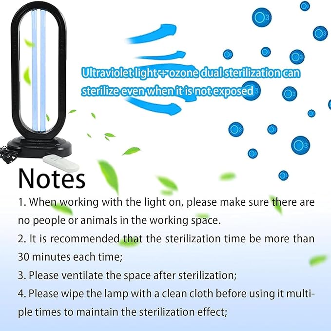 2025 New UV Light - Uv Lamp for Bedbugs, Uv Bed Bugs, UV Lamp with 4- Speed Timing and Remote Control (White)