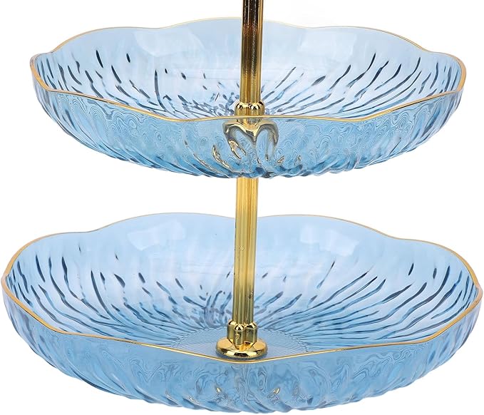 SUNGOOYUE Hanging Bird Feeder for Outdoor Use, Practical Bird Bath with 3-Tier Hanging Bowl, Holds Up to 4.5 Kg of Food, Improves The Watching Experience in Your Garden (Blue)
