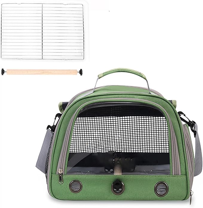 Portable Parrot Travel Bag – Zippered Breathable Bird Carrier with Shoulder Strap, Lightweight Parrot Transport Bag for Walking, Sunbathing, and Outdoor Trips | Ideal for Small Birds, Parakeets
