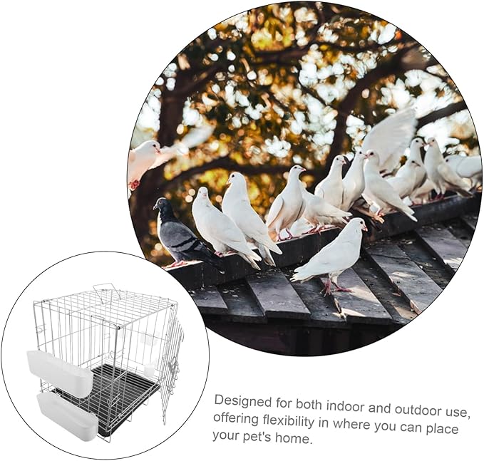 POPETPOP Parrot Portable Breeding Cage Removable Tray and Feeder for Pigeons Canaries Cockatiels and Lovebirds Easy to Clean and Transport