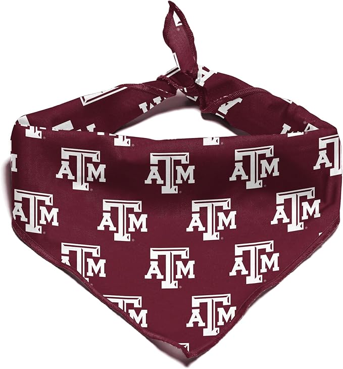 Texas A&M Aggies Officially Licensed Bandana for Dogs and Cats | Fits Pets Great Gift Idea | Easy-to-Tie (Large, 28")