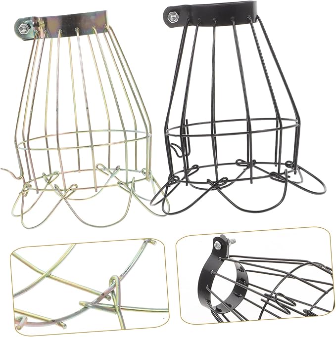 BESPORTBLE 2pcs Reptile Scald Lamp Protective Cover Easy Install Hot Mesh Shade for Heating Lamps Ceramic Bulbs Spotlights for Safe Reptile Care
