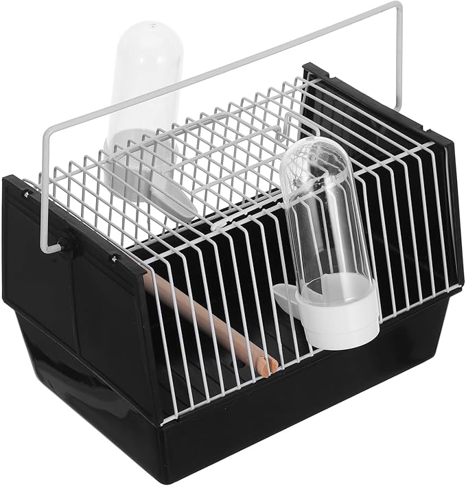HEMOTON Portable Bird Carrying Cage with Handle Small Plastic Parrot Transport Cage for Outdoor Travel for Parakeets and Cockatiels