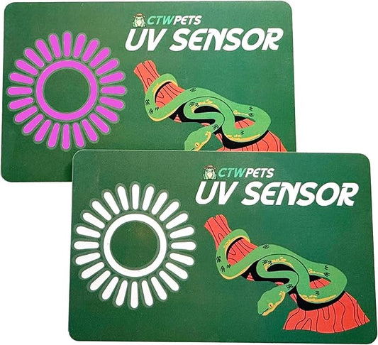CTWPets UVB Tester Reptile Lamp UV Sensor Reptile UVA UVB Fluorescent Lamp Tester Card (2 Pack)