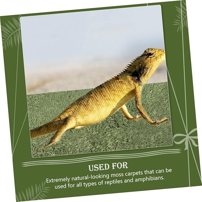Yardwe Decorative Reptile Carpet Absorbent Faux Grass Substrate for Turtles Frogs Lizards and Tortoises Comfortable Resting Place for Your Pets