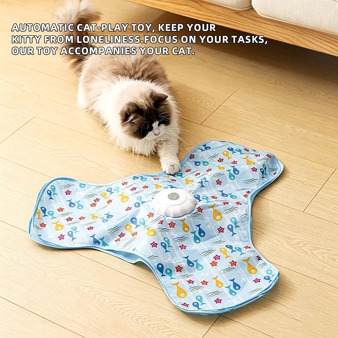 Interactive Cat Toy for Indoor Cats - Rechargeable Automatic Feather Wand with Motion Sensor, 3 Play Modes, Squeaky Mouse Sound, Hide & Seek Exercise Toy for Bored Kittens & Adult Cats (Triangle) - Image 5