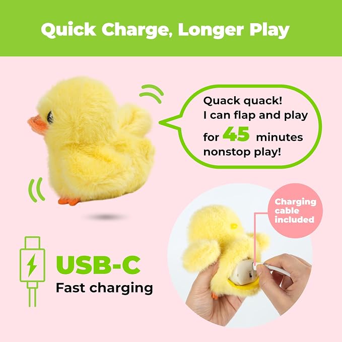 Best Pet Supplies Catify Interactive Flapping Cat Toy - Duckling, Yellow - Image 4