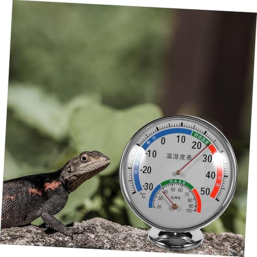 Reptile Thermometer and Hygrometer Dual Gauge for Terrarium Easy Read Color-Coded Humidity and Temperature Monitor for Reptile Tanks and Enclosures