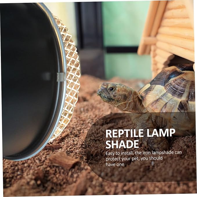 Totority 5.5 Inch Reptile Heat Lamp Protective Cover Sturdy Mesh Light Shade for Reptile Box for Basking and Heating
