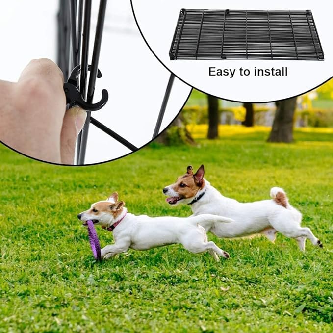 BestPet | Foldable Dog Playpen | 24 Inch, 8 Panels | Metal Pet Exercise Pen | Indoor Outdoor Portable Dog Fence with Door | Removable, Rust-Resistant Secure Pet Kennel | Easy to Assemble