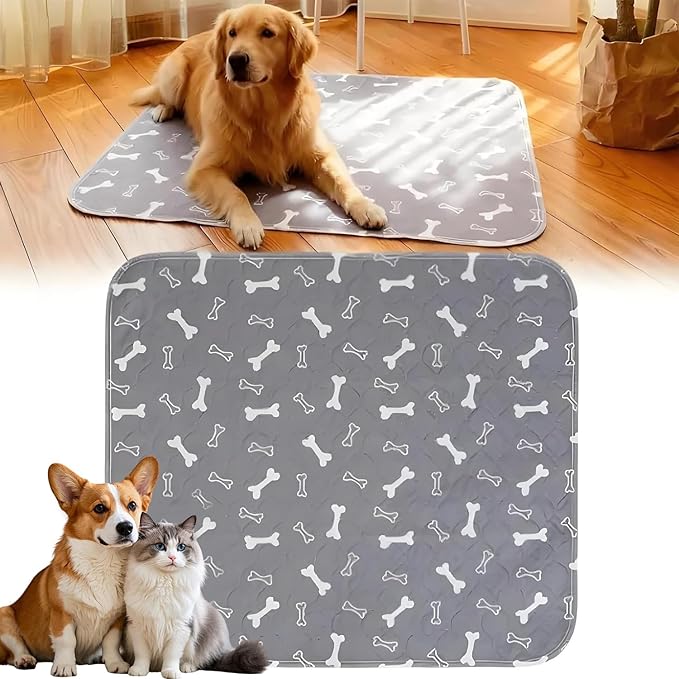 Puppy Pads with pheromones, Elite Pads for Cats, Washable Puppy Pads for Dogs and Cats, Leak-Proof & Anti-Slip Pet Training Pad for Home & Travel(Grey, L: 31.5" × 27.6")