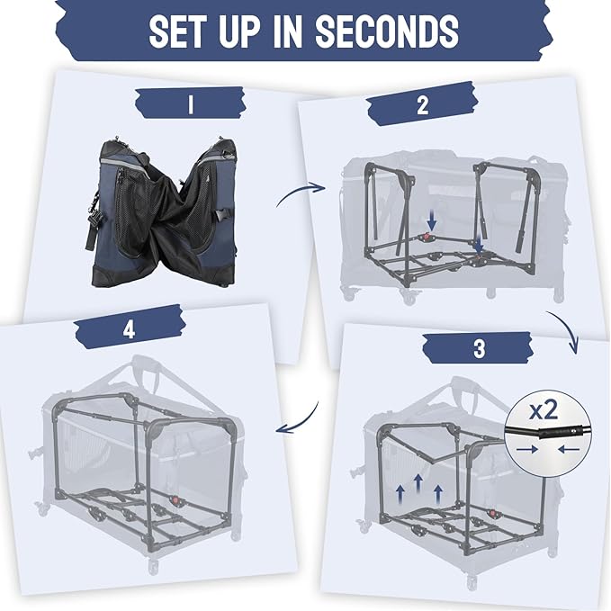 PEGIC 30IN Soft Collapsible Dog Crate w Detachable Wheels, Rolling Travel Dog Crate for Medium Breed Dogs, Portable Dog Kennel with Mesh Windows, Indoor & Outdoor Uses