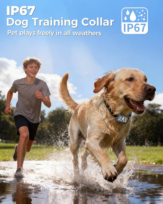 2-in-1 Dog Shock & Bark Collar with Remote – 4500FT Anti-Barking E Collars for Dog Training, IP67 Waterproof for Small Medium Large Breed (8-120Lbs)