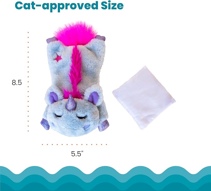 Catstages Cuddle Pal Unicorn Soothing Plush Purple Cat Toy, 8.5" x 5.5" - Image 5