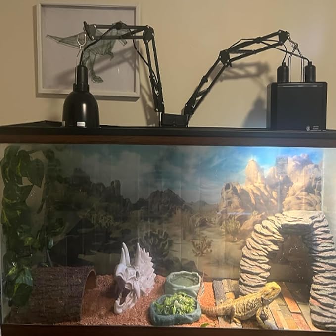 Bearded Dragon Resin Triceratops Skull Hide Decoration Reptiles Artificial Hideout Cave Landscape Tank Accessories Vines Leaves Hideaway Ornaments for Lizards Snake Gecko