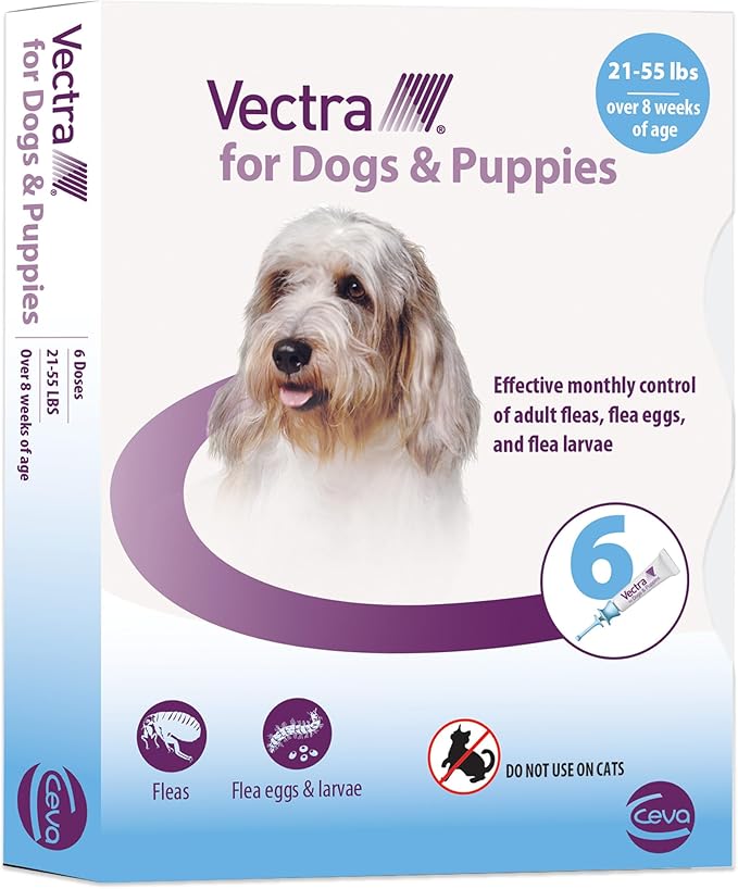 Vectra® for Dogs & Puppies Flea Treatment & Prevention for Medium Dogs (21-55 lbs.) 6-Month Supply