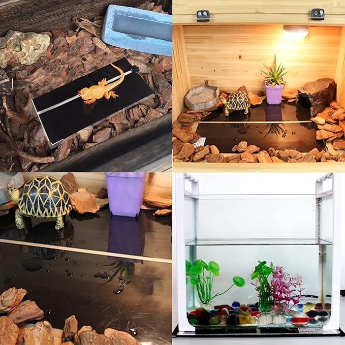 Tfwadmx 2 Pack 20W Reptile Heating Pad Tank Warmer with Temperature Control, Power Adjustment Under Terrarium Heater Heat Mat for Reptiles Turtle, Tortoise, Snakes, Lizard