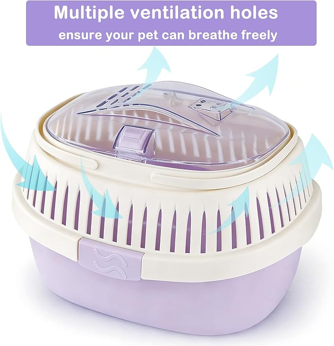 Hamster Carrier Guinea Pig Carrier 13 X 11 X 8 in Portable Hamster Travel Cage with Ventilation Holes Outdoor Small Pet Carrier for Rat Gerbil Rabbit Hedgehog Squirrel Mouse Bunny