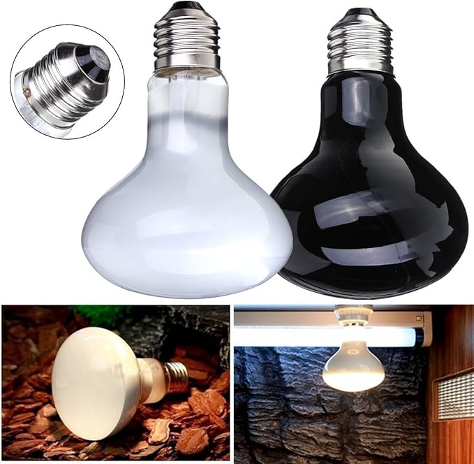 CTKcom 2-Pack 110V 75W Pet Heating Lamp,Basking Heat Spot Lamp, Reptile Heat Bulb for Turtle Aquarium Aquatic Reptile Lizard Heat Lighting E26/E27,White,2 Pcs