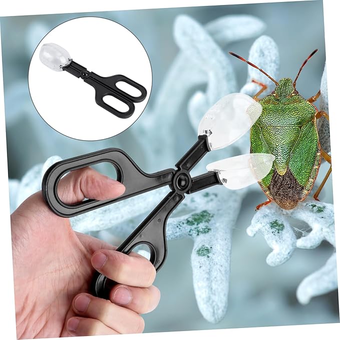 Mikikit 3pcs Reptile Feeding Clip Durable Cleaning Tool for Feeding Crickets Locusts More Comfortable Scissors Handle for Easy Use Pet Care Breeding