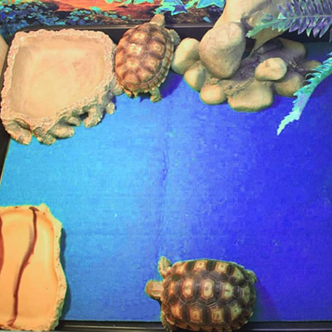 Mechpia 47" x 24" Large Reptile Carpet Terrarium Liner Bedding Reptile Substrate Mat Supplies for Bearded Dragon Snake Lizard Tortoise Leopard Gecko (Blue)