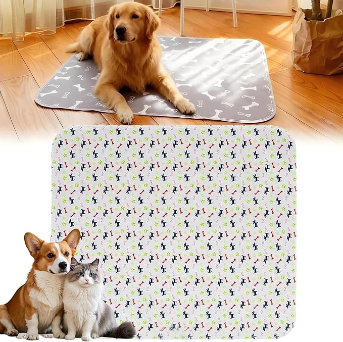 Puppy Pads with pheromones, Elite Pads for Cats, Washable Puppy Pads for Dogs and Cats, Leak-Proof & Anti-Slip Pet Training Pad for Home & Travel(White, L: 31.5" × 27.6")